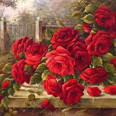 фото: картина для вышивки в алмазной технике, Букет красных роз Художник Douglas Frasquetti