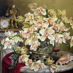 фото: картина для вышивки в алмазной технике, Великолепие орхидей