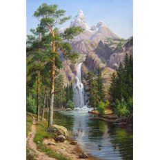 фото: картина для вышивки в алмазной технике, Горный водопад