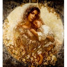 фото: картина для вышивки в алмазной технике, Мадонна с ребенком