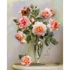 фото: картина для вышивки в алмазной технике, Букет розовых роз