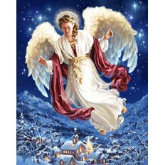 фото: картина для вышивки в алмазной технике, Ангел мира и добра