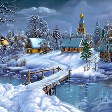 фото: картина для вышивки в алмазной технике, Прекрасная зимняя сказка Художник Tsyganov Viktor