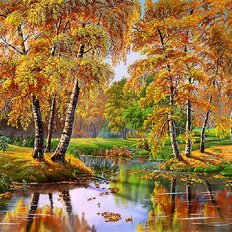 фото: картина для вышивки в алмазной технике, Золотая осень Художник Tsyganov Viktor