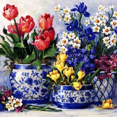 фото: картина для вышивки в алмазной технике, Любимые цветы Художник Barbara Mock