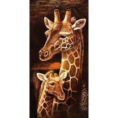 фото: картина для алмазной мозаики, триптих Мамина любовь Жирафы часть 1