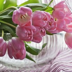 фото: картина для вышивки в алмазной технике, Букет розовых тюльпанов