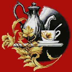 фото: картина для вышивки в алмазной технике Чайный натюрморт