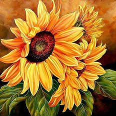 фото: картина для вышивки в алмазной технике, Цветы солнца
