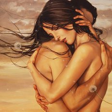 фото: картина для вышивки в алмазной технике, Нежные объятия