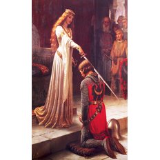 фото: картина для вышивки в алмазной технике, Любовь рыцаря. У ее ног… Художник Edmund Blair Leighton