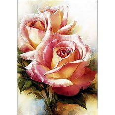 фото: картина для вышивки в алмазной технике, Розы – нежная акварель фото: картина для вышивки в алмазной технике, Розы – нежная акварель