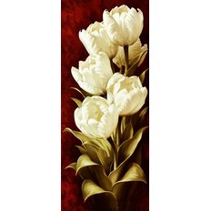 фото: картина для вышивки в алмазной технике, Белые тюльпаны