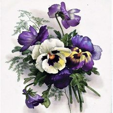 фото: картина для вышивки в алмазной технике, Анютины глазки