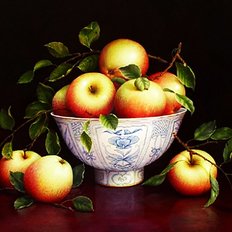 фото: картина для вышивки в алмазной технике Летние яблоки Художник Trisha Hardwick
