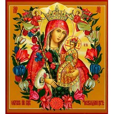 изображение: икона для вышивки в алмазной технике, Богородица Неувядаемый Цвет Благословение