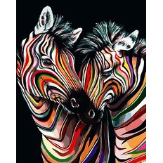 фото: картина в алмазной технике Радужные зебры
