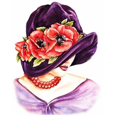 фото: картина для вышивки в алмазной технике, Цвет коралла