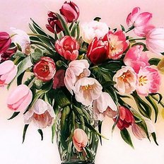 фото: картина для вышивки в алмазной технике, Букет тюльпанов для любимой