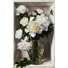 фото: картина для вышивки в алмазной технике, Нежный аромат пионов