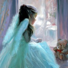 фото: картина для вышивки в алмазной технике, Милый Ангелочек