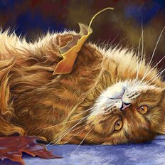 фото: картина для вышивки в алмазной технике, Рыжий шалунишка