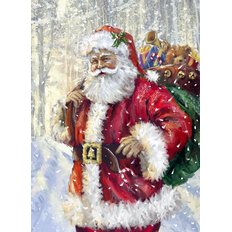 фото: картина в алмазной технике, Дед Мороз с подарками