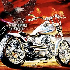 фото: картина в алмазной технике, Harley-Davidson