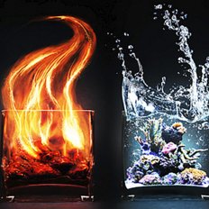 фото: картина в алмазной технике, Четыре стихии – Земля, Огонь, Вода, Воздух -2