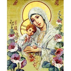 изображение: картина для рисования по номерам Богородица с Иисусом
