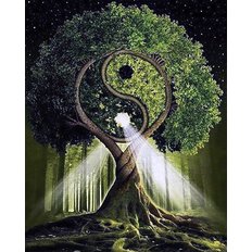 фото: картина для рисования по номерам Дерево жизни-Инь и Янь