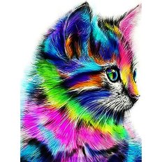 фото: картина для рисования по номерам, Радужный котик