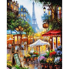 фото: картина для рисования по номерам Париж - Цветочная улица