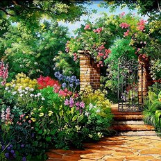 фото: картина для рисования по номерам Райский сад