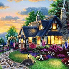 фото: картина для раскрашивания по номерам, Дом мечты – Сказочное цветение