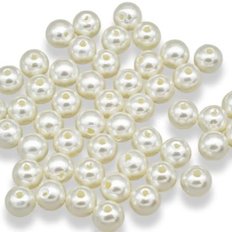 Бусины пришивные, белые, жемчуг, 5 мм, 25 грамм