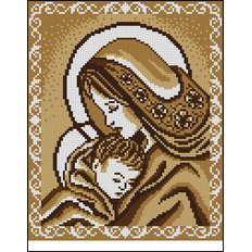 Схема для вышивания бисером иконы "Мадонна и дитя" А-4-002