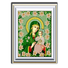 Заготовка для вышивания иконы бисером или нитками Дева Мария с Иисусиком АР-2-205