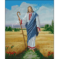 Схема для вышивания бисером или нитками Иисус в поле АР-3-23