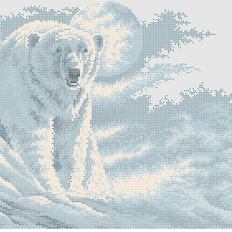 Схема для вышивания бисером или нитками формата А-3 Белый медведь С-255