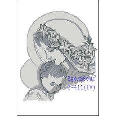 Схема для вышивания бисером или нитками на габардине Мадонна с ребенком-4