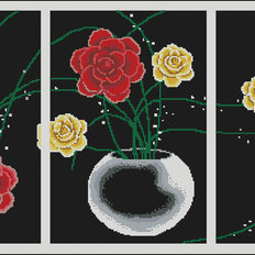 Схема для вышивания бисером или нитями триптих на атласе ТС3-01