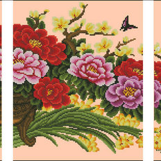 Схема для вышивания бисером или нитями триптих на атласе ТС3-06