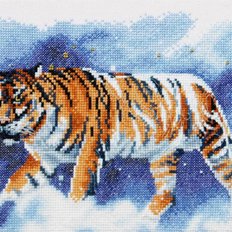 фото: картина, вышитая крестиком, Тигр
