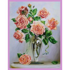 Набор для вышивки бисером Розы на мраморном столике