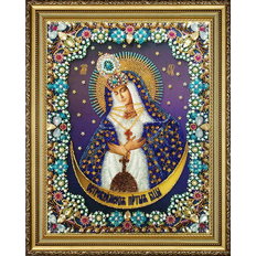 изображение: икона Богородицы Остробрамская, вышитая бисером