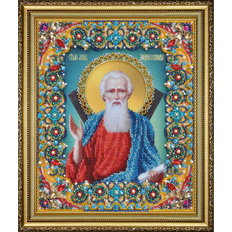 изображение: икона Святой Апостол Андрей Первозванный, вышитая бисером