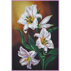 фото: картина, вышитая бисером Ветка лилии