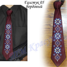 фото: мужской галстук для вышивки бисером или нитками 5 бордовый