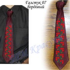фото: мужской галстук для вышивки бисером или нитками 7 бордовый